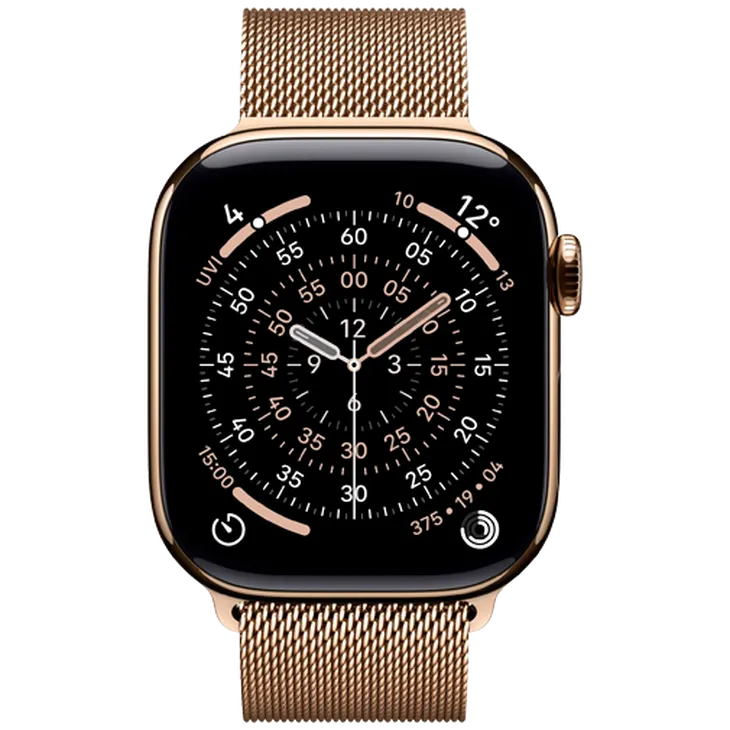 Apple Watch Series 11 42mm 5G Or Titanium (Bracelet Milanais Dorées)