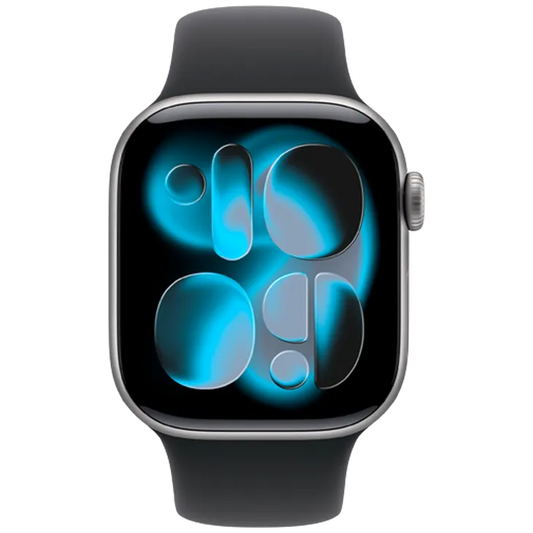 Apple Watch Series 12 42mm Gris (Bracelet En Silicone Bleu Foncé M/L)