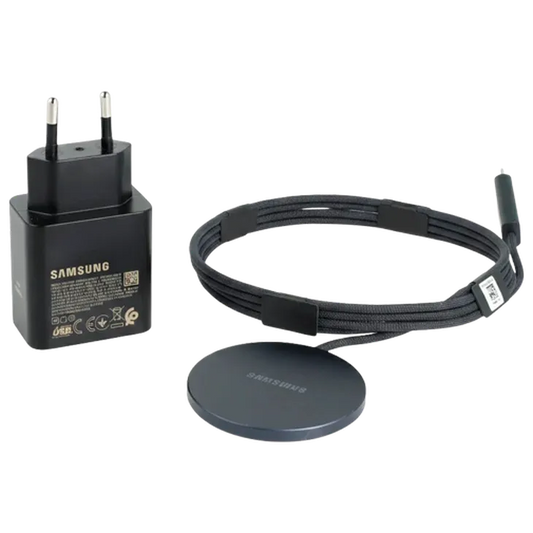 Samsung Chargeur Rapide Sans Fil 25W Gris Foncé + USB-C Chargeur Rapide 45W Gris Foncé