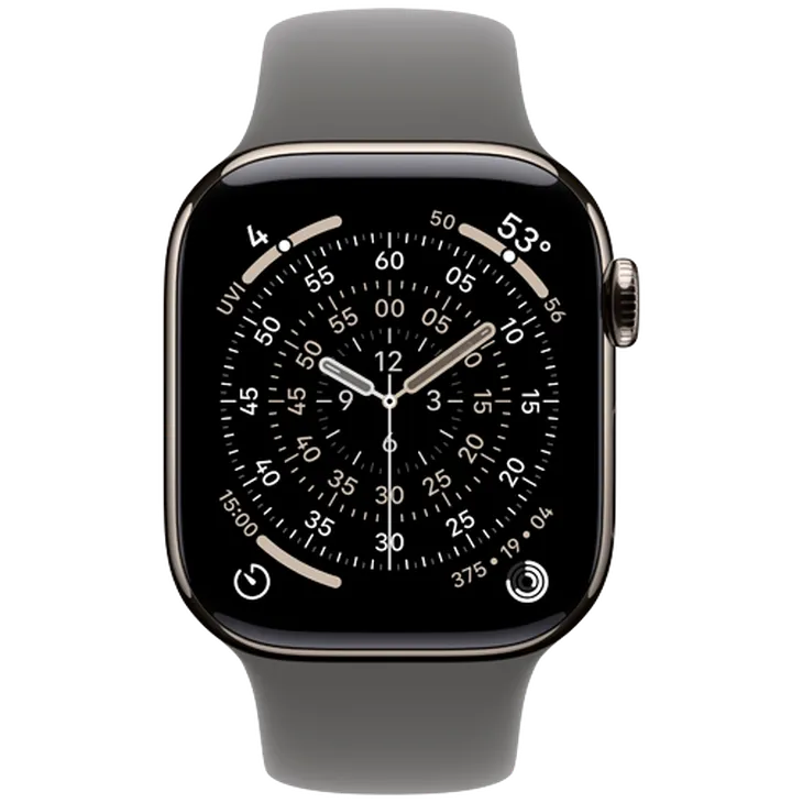 Apple Watch Series 11 42mm 5G Naturel Titanium (Bracelet En Silicone Gris M/L)