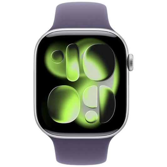 Apple Watch Series 11 46mm Argent (Bracelet En Silicone Violet S/M)