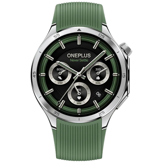 OnePlus Watch 3 Argent (Bracelet En Silicone Vert)