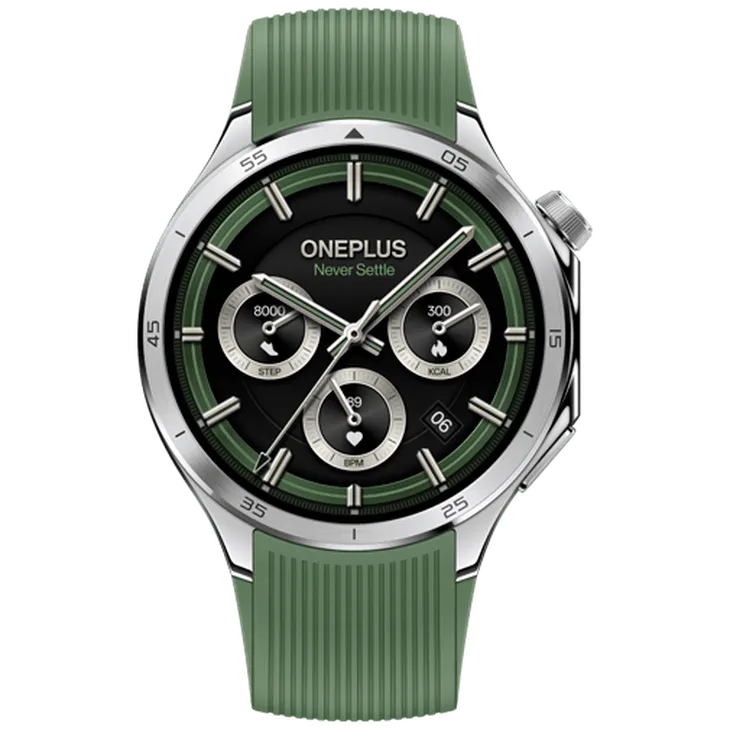 OnePlus Watch 3 Argent (Bracelet En Silicone Vert)