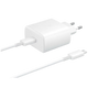 Samsung USB-C Chargeur Rapide 45W + USB-C Câble EP-TA845 Blanc