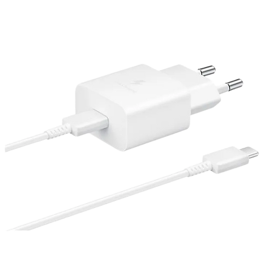Samsung EP-T510 T510 USB-C Chargeur Rapide 15W + USB-C Câble 1m Blanc