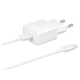 Samsung EP-T510 T510 USB-C Chargeur Rapide 15W + USB-C Câble 1m Blanc