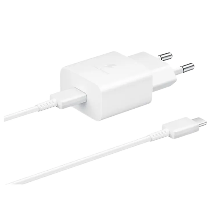 Samsung EP-T510 T510 USB-C Chargeur Rapide 15W + USB-C Câble 1m Blanc
