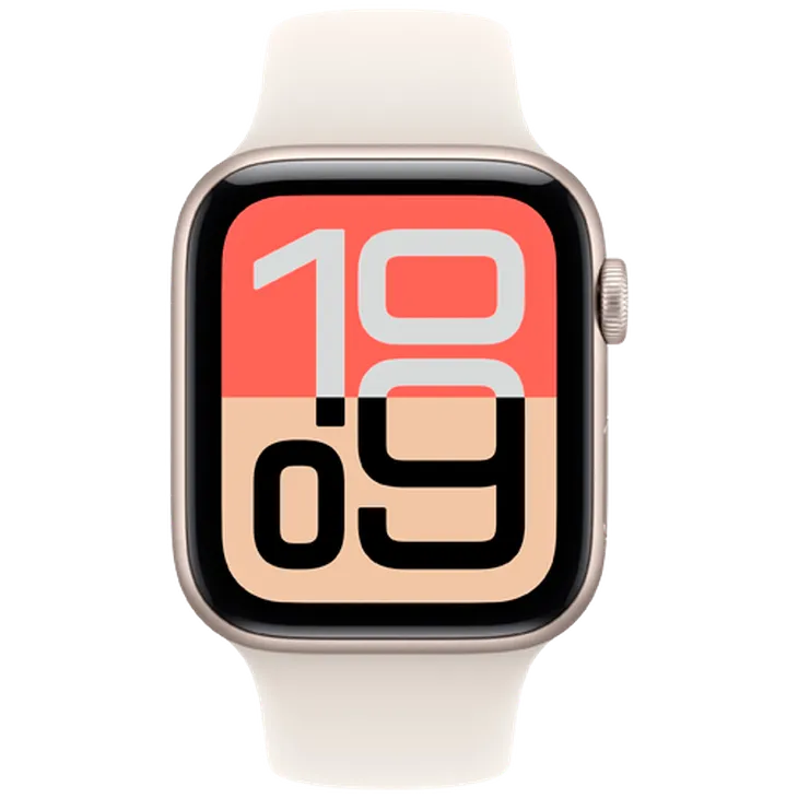 Apple Watch SE 3 2026 44mm Or (Bracelet En Silicone Beige M/L)