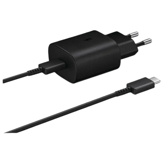 Samsung USB-C Chargeur Rapide 25W + USB-C Câble EP-TA800 Noir
