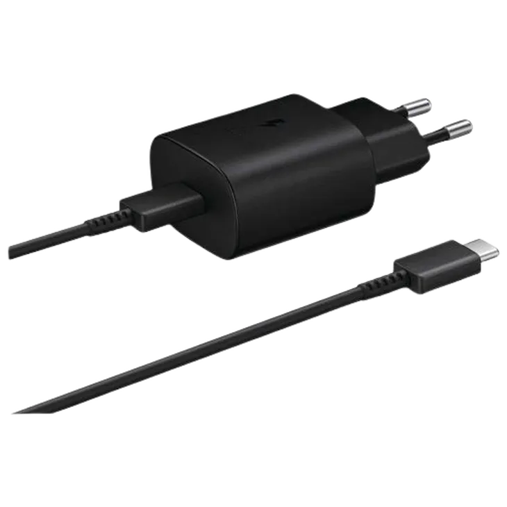 Samsung USB-C Chargeur Rapide 25W + USB-C Câble EP-TA800 Noir
