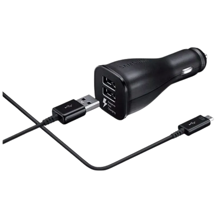 Samsung Chargeur Rapide de Voiture Dual USB + USB-C-Câble EP-LN920 Noir