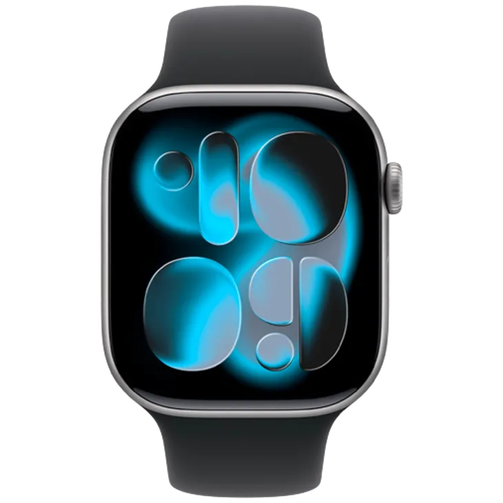 Apple Watch Series 12 46mm 5G Gris (Bracelet En Silicone Bleu Foncé M/L)