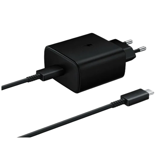 Samsung USB-C Chargeur Rapide 45W + USB-C Câble EP-TA845 Noir