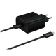 Samsung USB-C Chargeur Rapide 45W + USB-C Câble EP-TA845 Noir