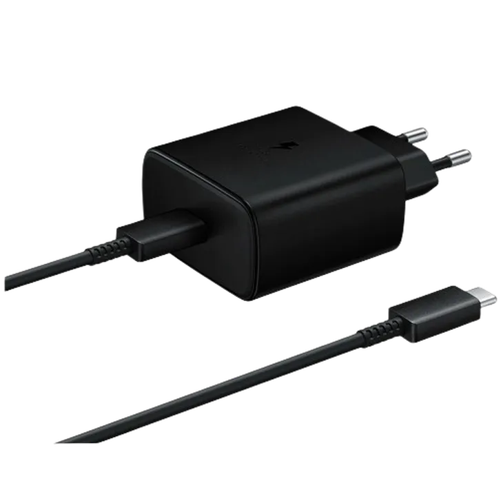 Samsung USB-C Chargeur Rapide 45W + USB-C Câble EP-TA845 Noir