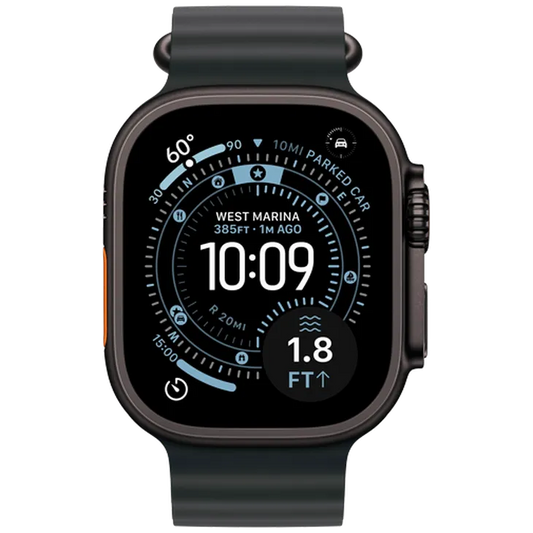 Apple Watch Ultra 4 49mm Naturel (Bracelet Silicone Gris)