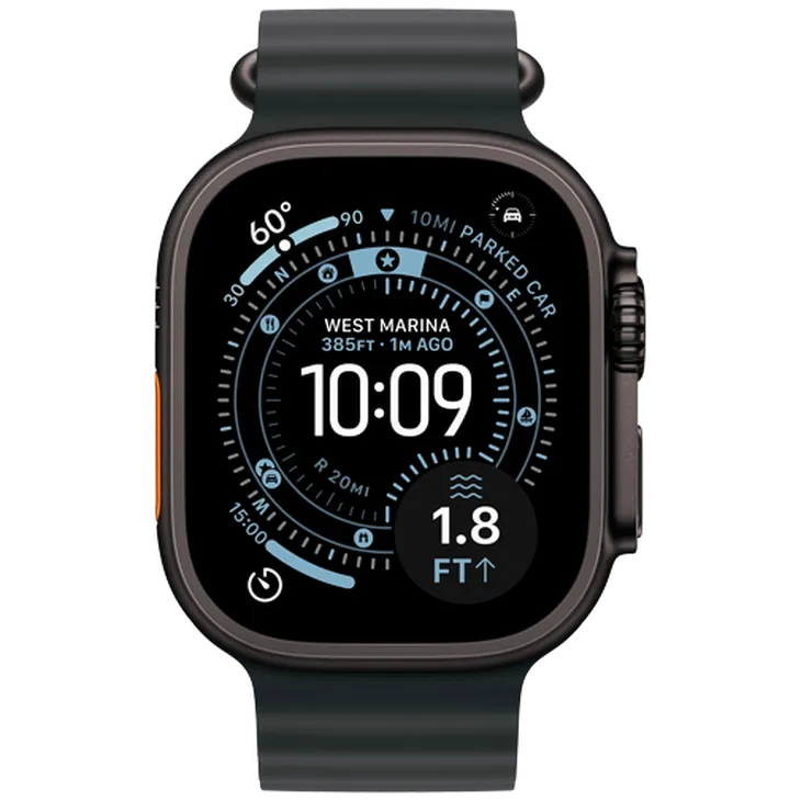 Apple Watch Ultra 4 49mm Naturel (Bracelet Silicone Gris)