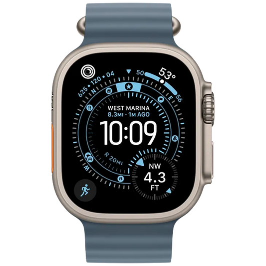 Apple Watch Ultra 3 49mm Titanium (Bracelet En Silicone Bleu)