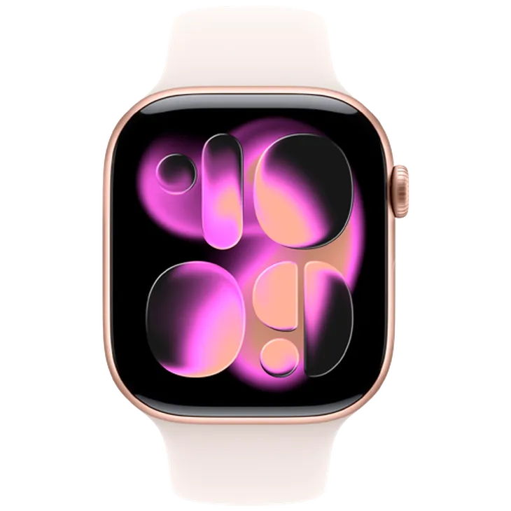 Apple Watch Series 11 46mm Or (Rose Pâle Bracelet En Silicone S/M)