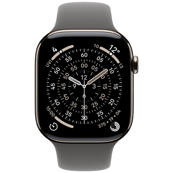 Apple Watch Series 11 46mm 5G Naturel Titanium (Bracelet En Silicone Gris M/L)