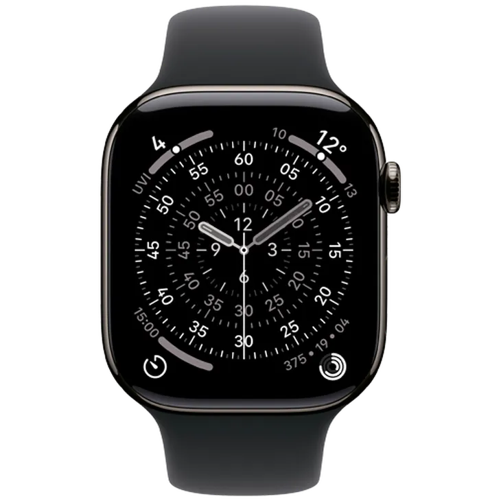 Apple Watch Series 11 46mm 5G Ardoise Titanium (Bracelet En Silicone Noir M/L)