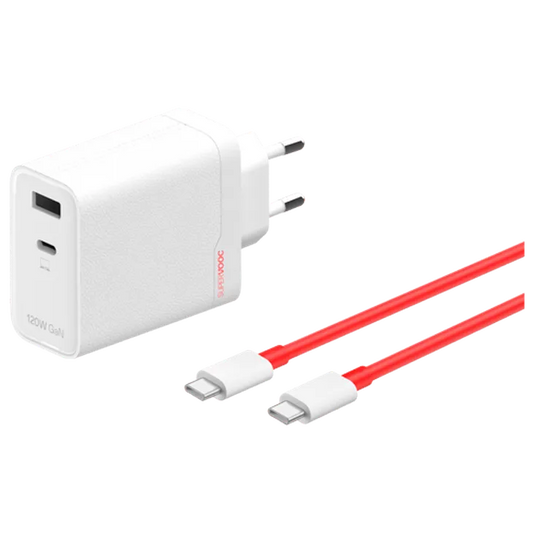 OnePlus SuperVOOC USB-C + USB-A Chargeur Rapide 120W Blanc
