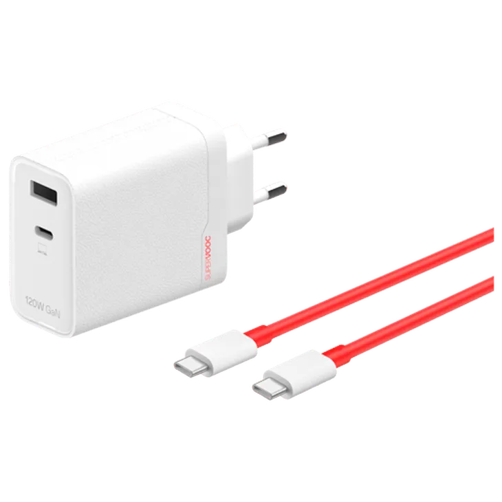 OnePlus SuperVOOC USB-C + USB-A Chargeur Rapide 120W Blanc