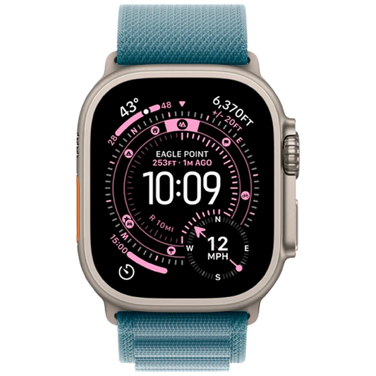 Apple Watch Ultra 3 49mm Titanium (Bracelet En Nylon Bleu L)
