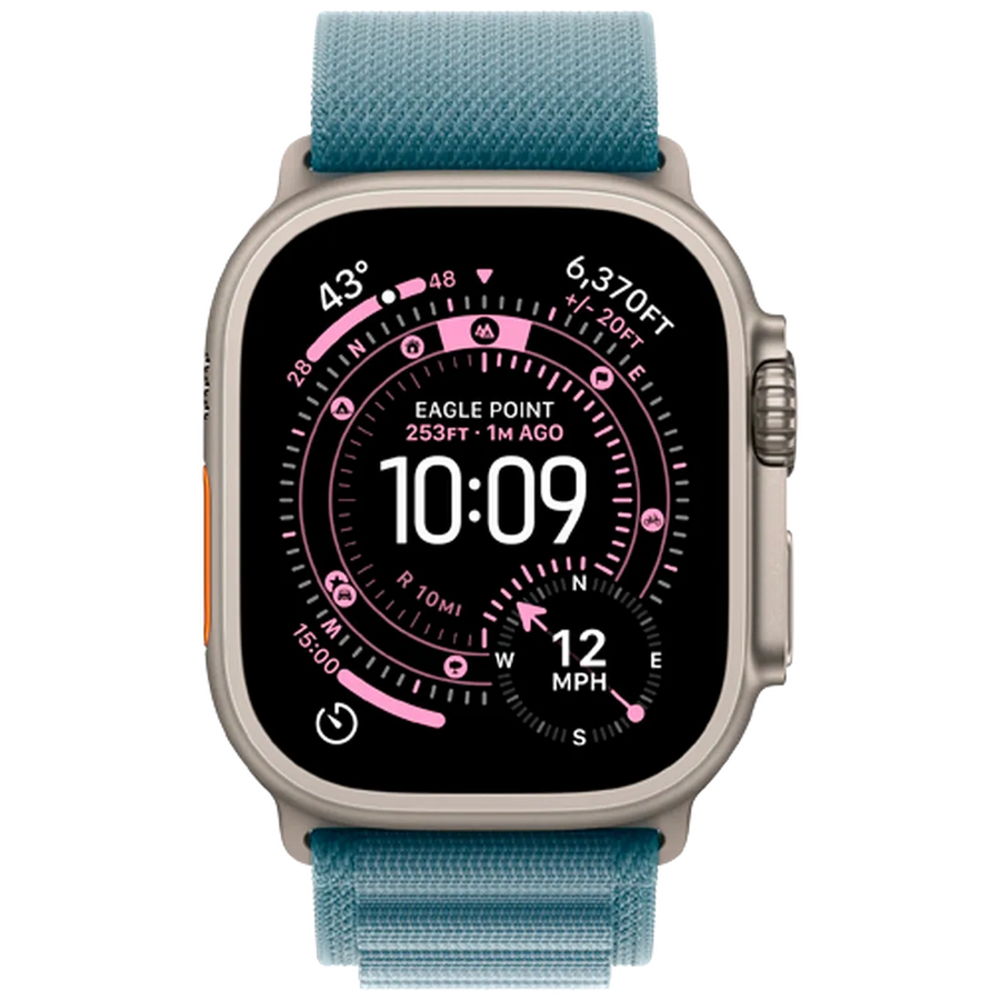 Apple Watch Ultra 3 49mm Titanium (Bracelet En Nylon Bleu L)