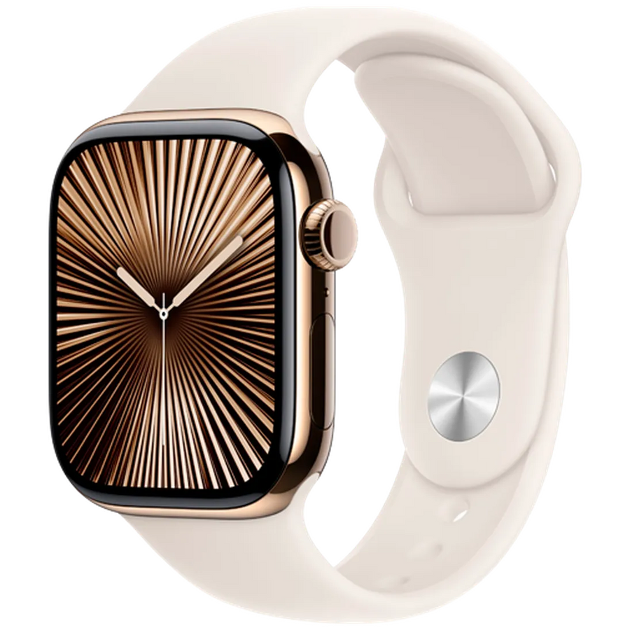 Apple Watch Series 12 42mm 5G Or (Bracelet En Silicone Beige S/M)