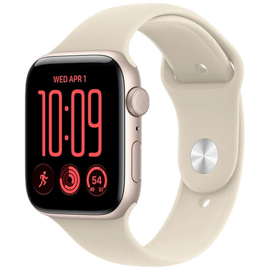 Apple Watch SE 3 2026 44mm Or (Bracelet En Silicone Beige S/M)