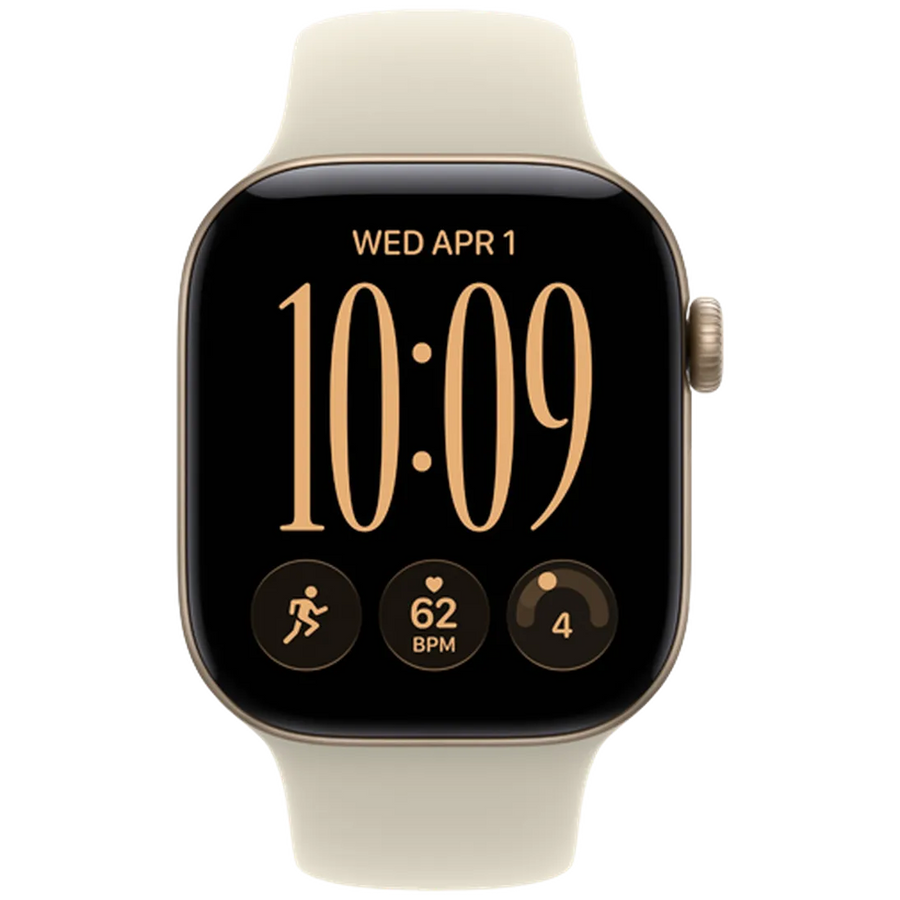 Apple Watch Series 12 42mm 5G Or (Bracelet En Silicone Beige S/M)