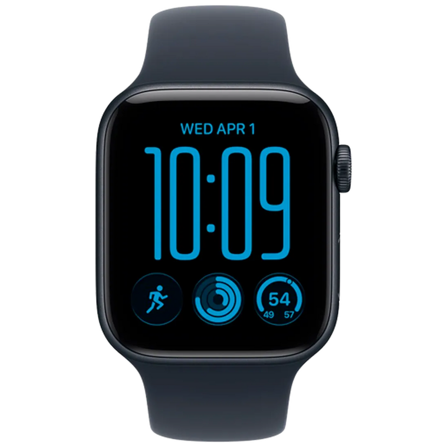 Apple Watch SE 3 2026 44mm Bleu Foncé (Bracelet En Silicone Bleu Foncé S/M)