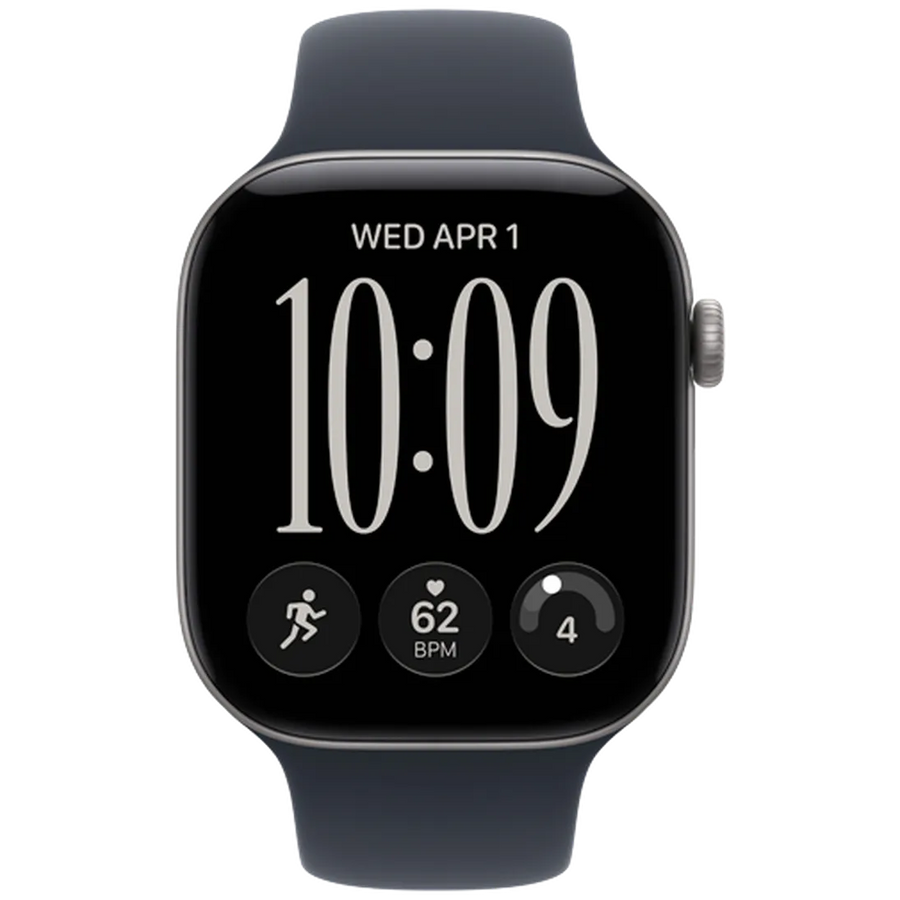 Apple Watch Series 12 46mm 5G Gris (Bracelet En Silicone Bleu Foncé M/L)