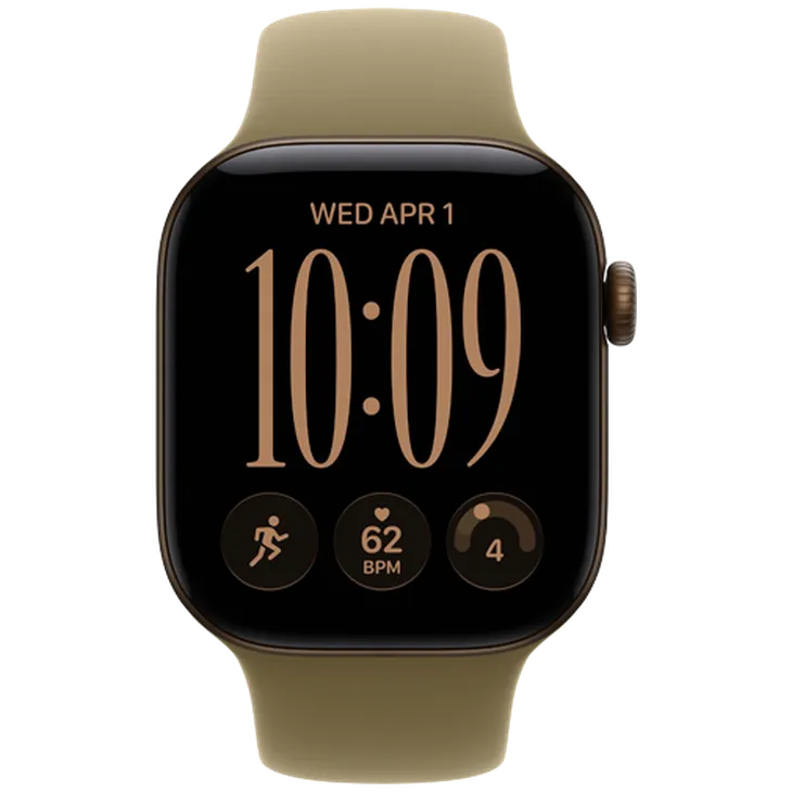 Apple Watch Series 12 42mm Bronze (Donkergroene Bracelet En Silicone S/M)