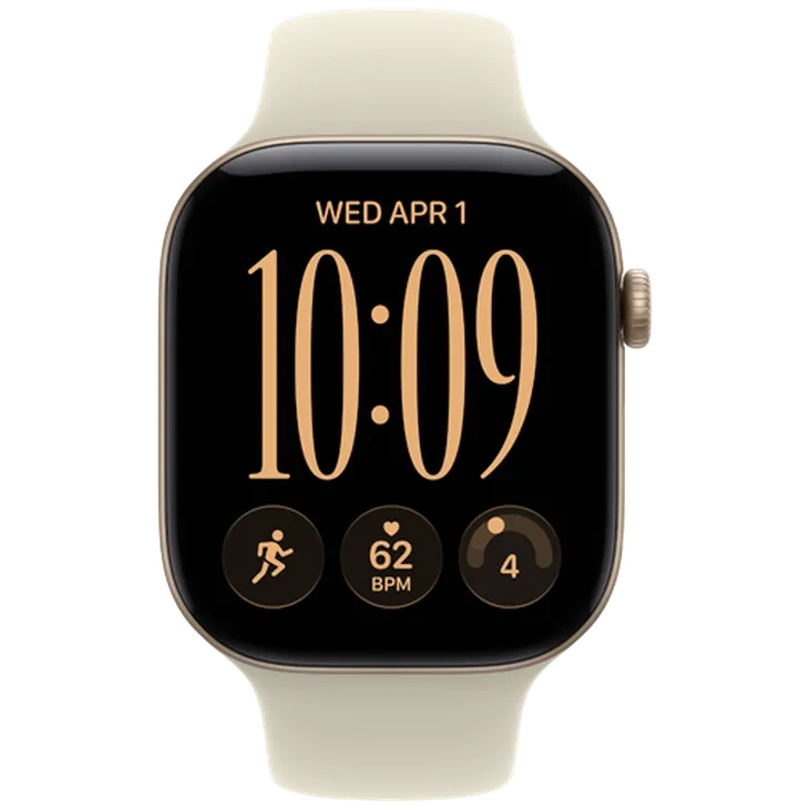 Apple Watch Series 12 46mm Or (Bracelet En Silicone Beige S/M)