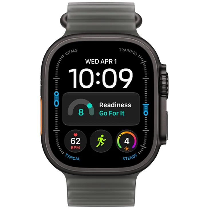 Apple Watch Ultra 4 49mm Noir (Bracelet Silicone Noir)