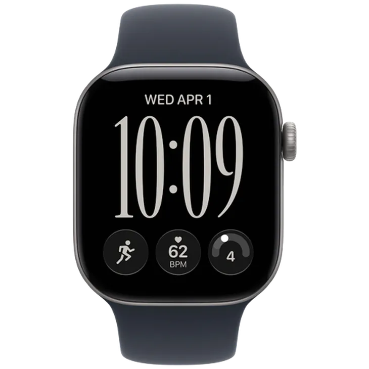 Apple Watch Series 12 42mm Gris (Bracelet En Silicone Bleu Foncé S/M)