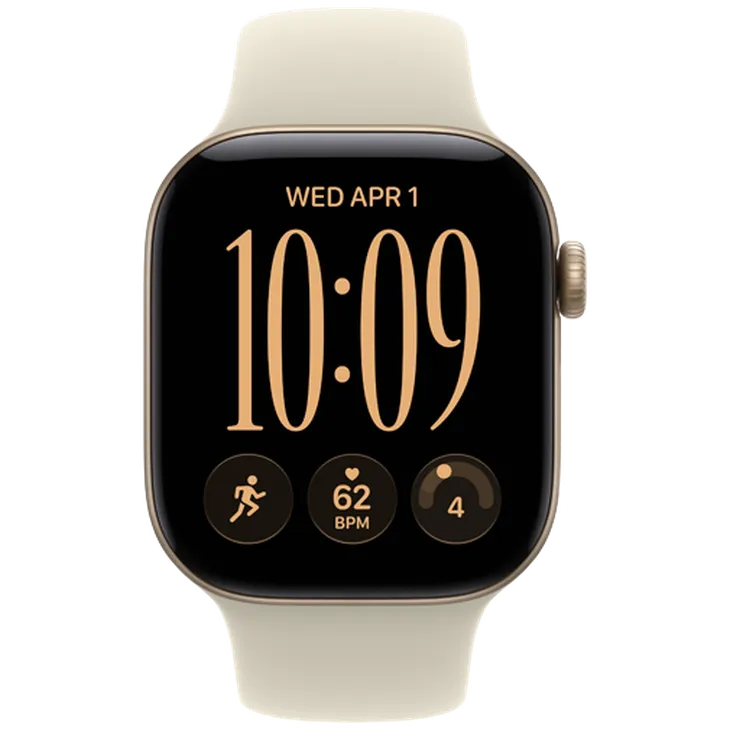Apple Watch Series 12 42mm Or (Bracelet En Silicone Beige S/M)